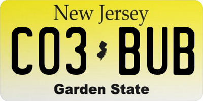 NJ license plate C03BUB