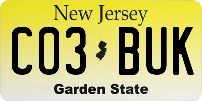 NJ license plate C03BUK