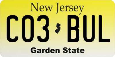 NJ license plate C03BUL