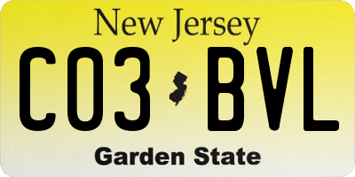 NJ license plate C03BVL