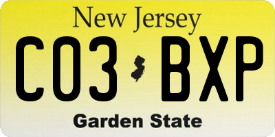 NJ license plate C03BXP