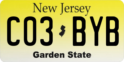 NJ license plate C03BYB
