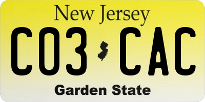 NJ license plate C03CAC