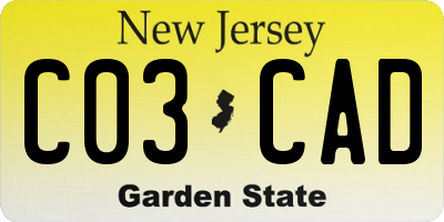 NJ license plate C03CAD
