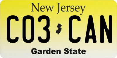 NJ license plate C03CAN