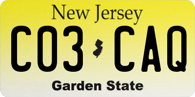NJ license plate C03CAQ