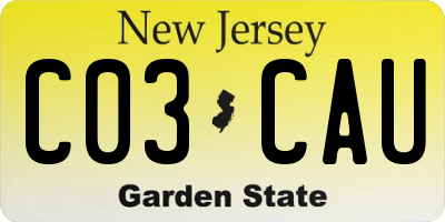 NJ license plate C03CAU