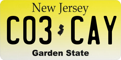 NJ license plate C03CAY