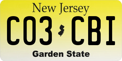 NJ license plate C03CBI