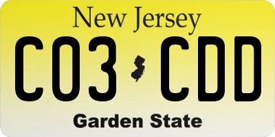NJ license plate C03CDD