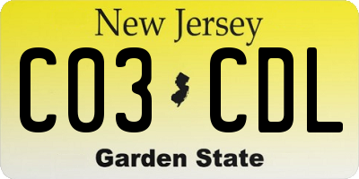 NJ license plate C03CDL