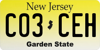 NJ license plate C03CEH
