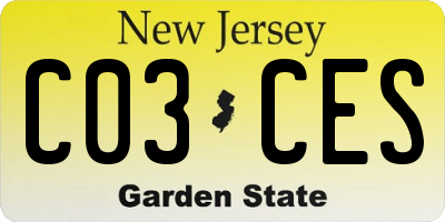 NJ license plate C03CES