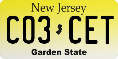 NJ license plate C03CET