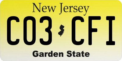 NJ license plate C03CFI
