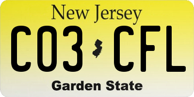 NJ license plate C03CFL