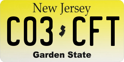 NJ license plate C03CFT