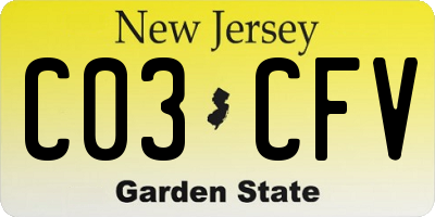 NJ license plate C03CFV