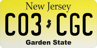 NJ license plate C03CGC