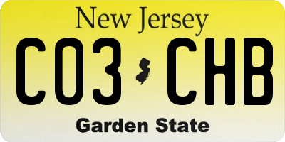 NJ license plate C03CHB