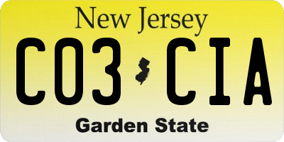 NJ license plate C03CIA