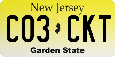 NJ license plate C03CKT