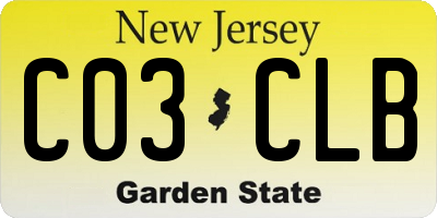 NJ license plate C03CLB