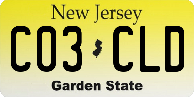 NJ license plate C03CLD