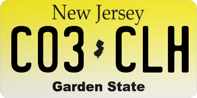 NJ license plate C03CLH