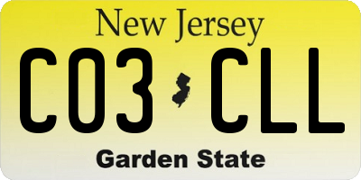 NJ license plate C03CLL