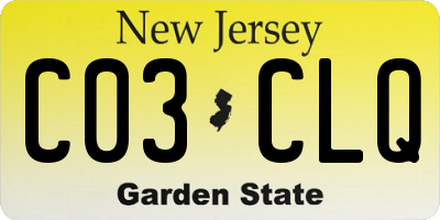 NJ license plate C03CLQ