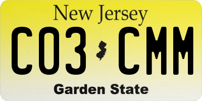 NJ license plate C03CMM