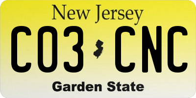 NJ license plate C03CNC