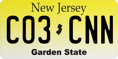 NJ license plate C03CNN