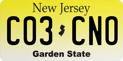 NJ license plate C03CNO