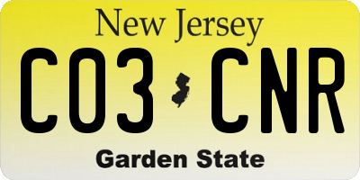 NJ license plate C03CNR
