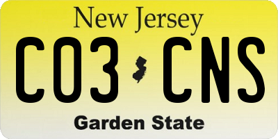 NJ license plate C03CNS