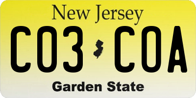 NJ license plate C03COA