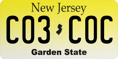NJ license plate C03COC