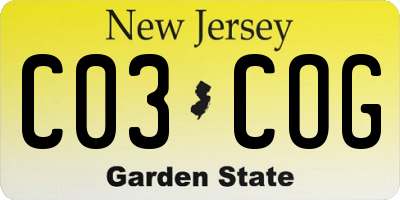 NJ license plate C03COG