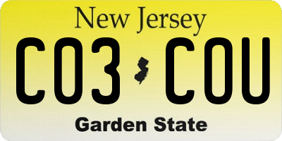 NJ license plate C03COU