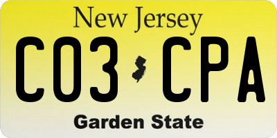NJ license plate C03CPA