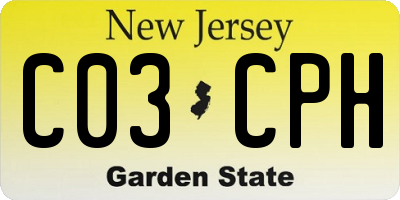 NJ license plate C03CPH