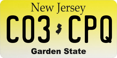 NJ license plate C03CPQ