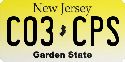 NJ license plate C03CPS