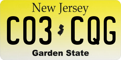 NJ license plate C03CQG