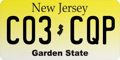 NJ license plate C03CQP