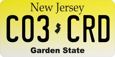 NJ license plate C03CRD