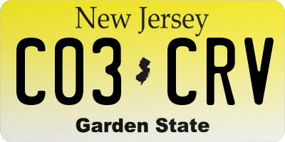 NJ license plate C03CRV