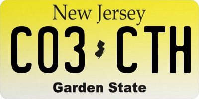NJ license plate C03CTH